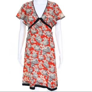 Maeve Silk Floral Dress Sz 2 Anthropologie small